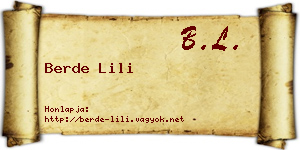Berde Lili névjegykártya