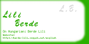 lili berde business card